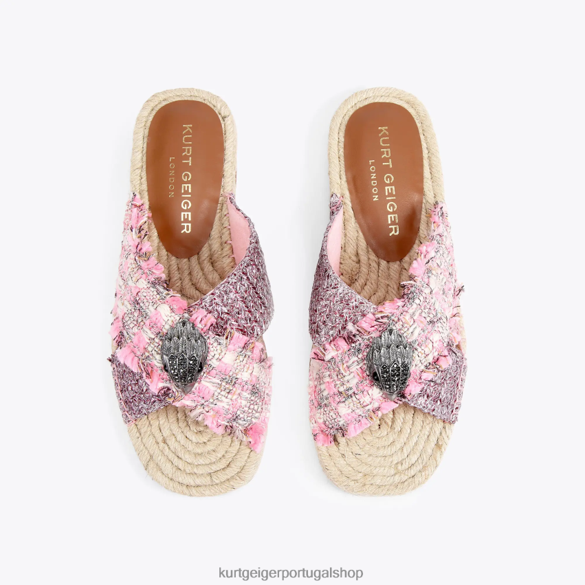 Kurt Geiger mulheres alpercata londrina kensington 8J6X00443 combinação rosa | calçados