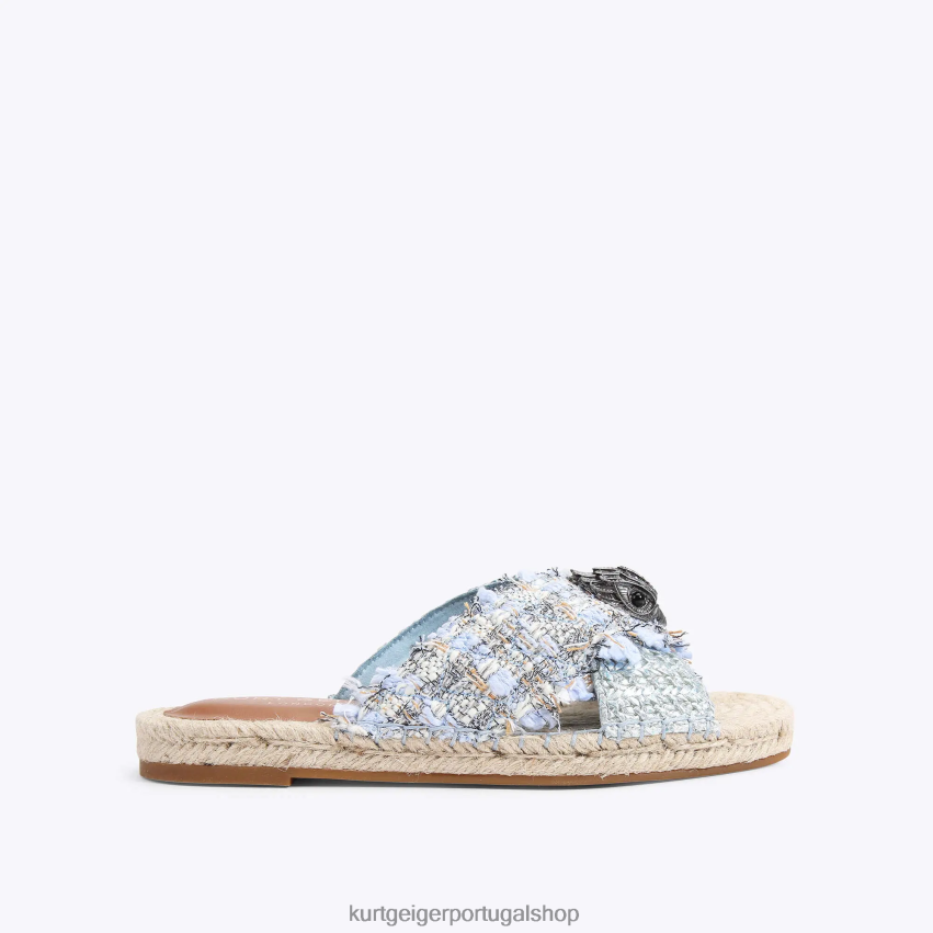 Kurt Geiger mulheres alpercata londrina kensington 8J6X00444 azul pálido | calçados