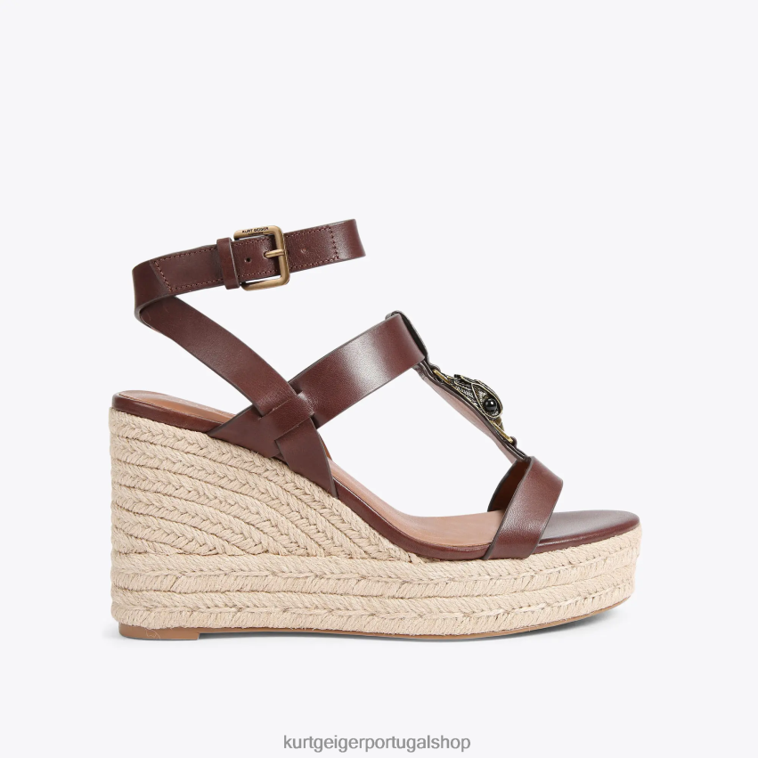 Kurt Geiger mulheres londres hampton t bar espadrille 8J6X00426 marrom | calçados
