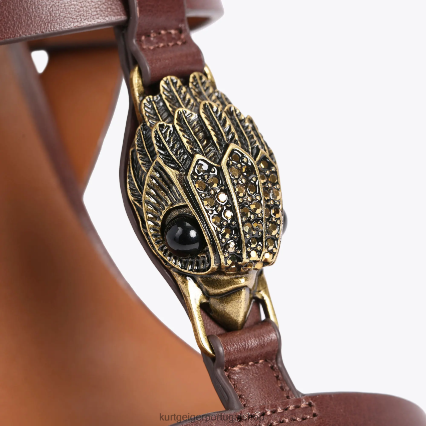 Kurt Geiger mulheres londres hampton t bar espadrille 8J6X00426 marrom | calçados