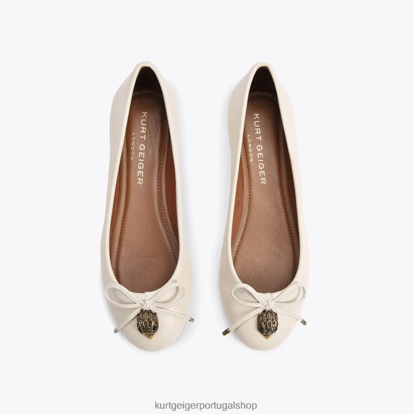 Kurt Geiger mulheres bailarina da águia de Londres 8J6X00354 osso | calçados