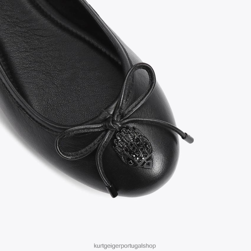 Kurt Geiger mulheres bailarina da águia de Londres 8J6X00356 preto | calçados