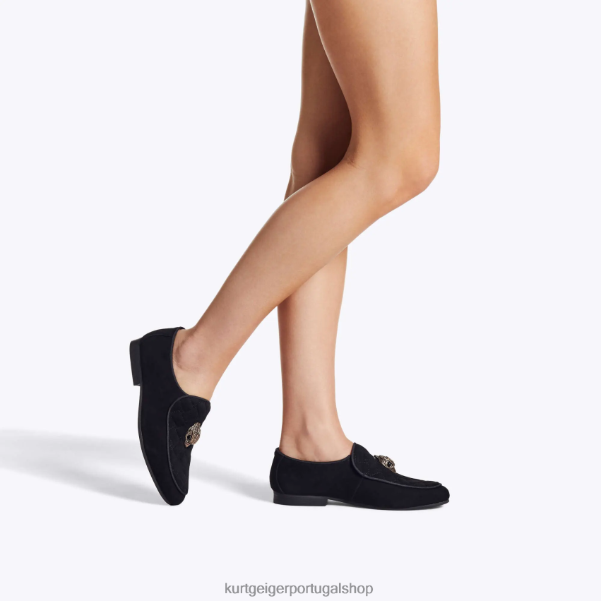 Kurt Geiger mulheres mocassim de águia de azevinho de Londres 8J6X00357 preto | calçados