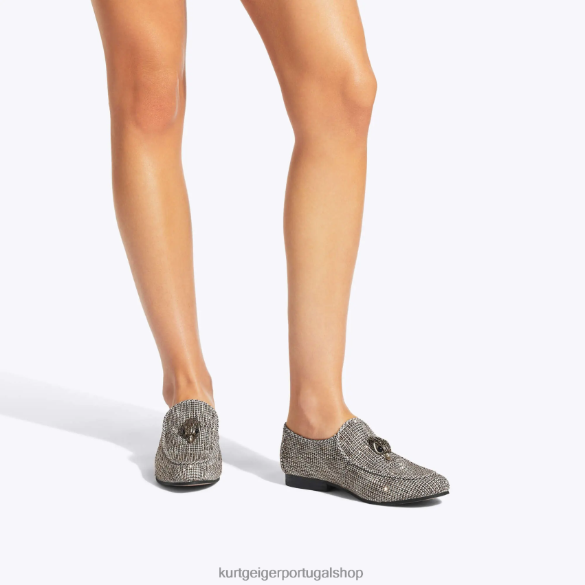 Kurt Geiger mulheres mocassim de águia de azevinho de Londres 8J6X00378 bege | calçados