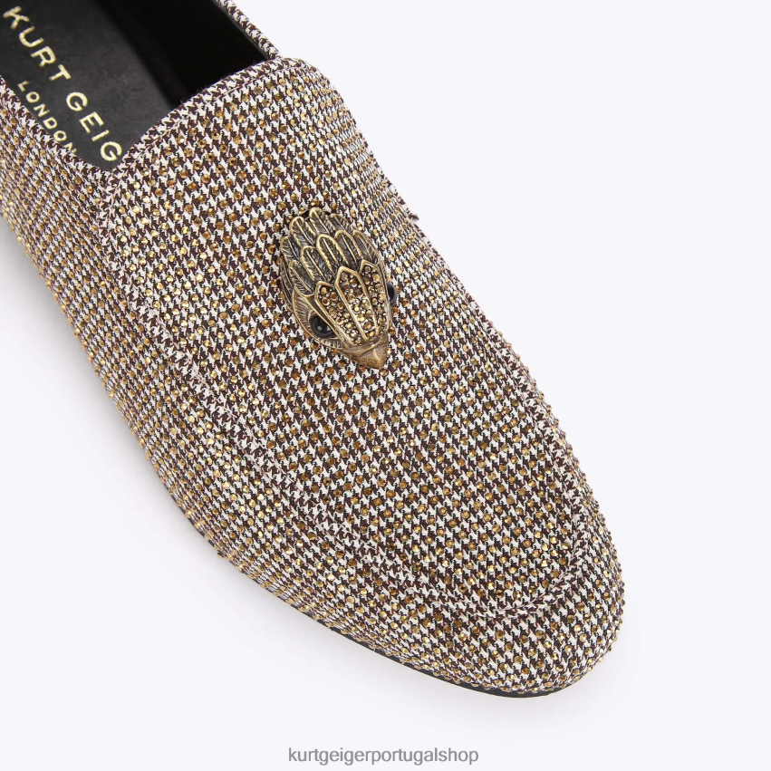 Kurt Geiger mulheres mocassim de águia de azevinho de Londres 8J6X00378 bege | calçados
