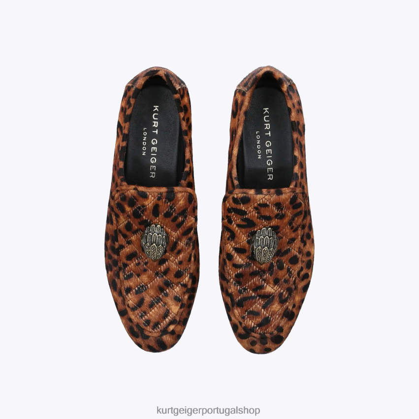 Kurt Geiger mulheres mocassim de águia de azevinho de Londres 8J6X00382 marrom médio | calçados