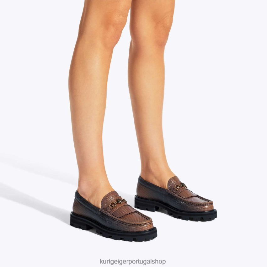 Kurt Geiger mulheres mocassim londrino carnaby 8J6X00394 marrom médio | calçados