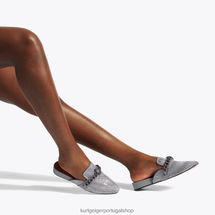 Kurt Geiger mulheres mule londres chelsea 8J6X00362 prata | calçados