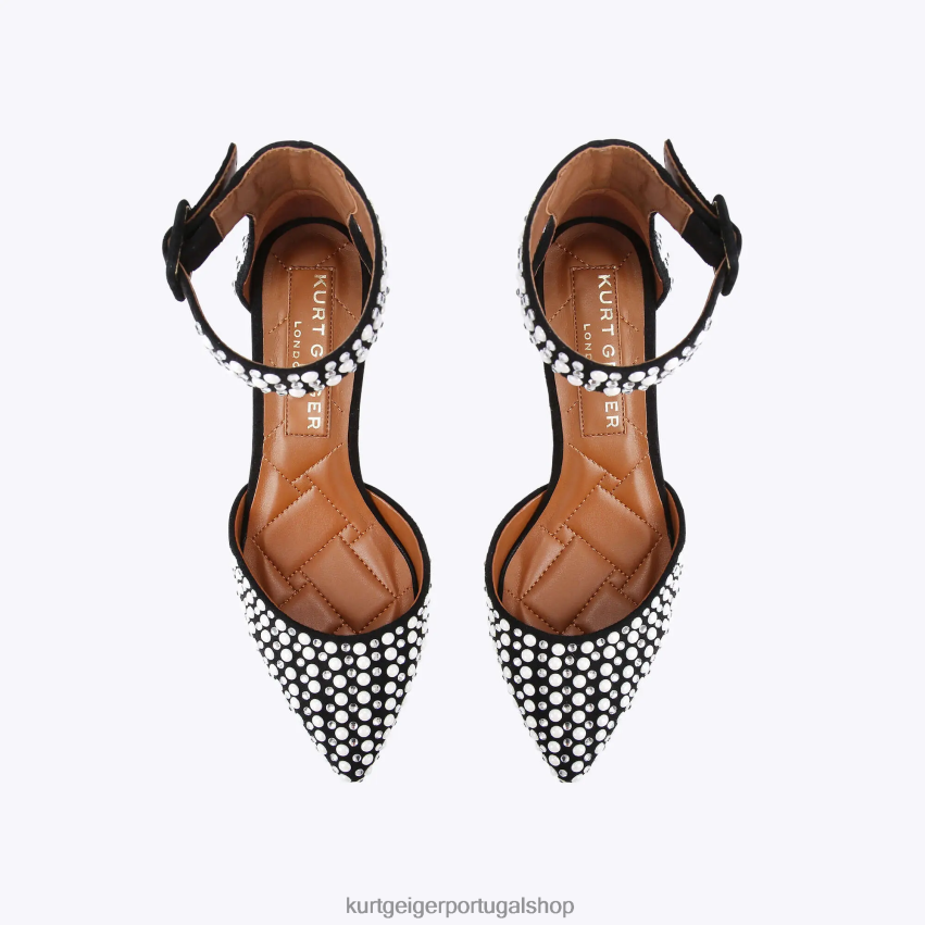 Kurt Geiger mulheres Londres Burlington 8J6X00423 Preto branco | calçados