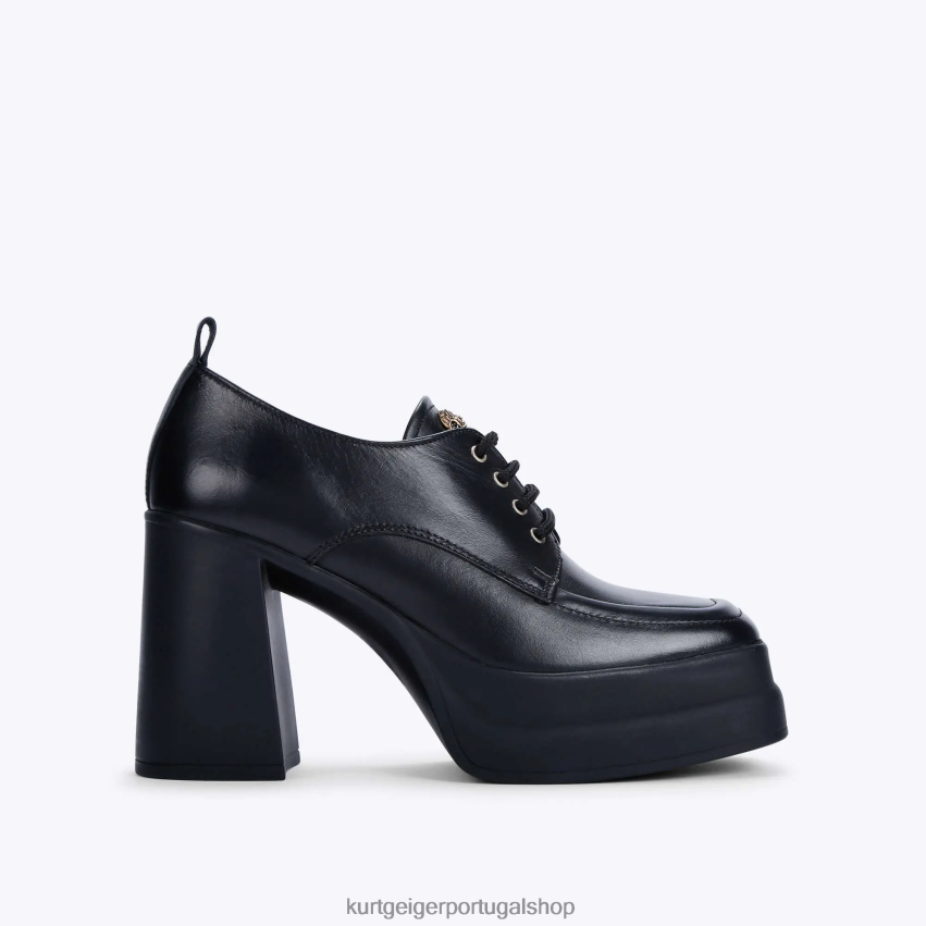 Kurt Geiger mulheres Londres com salto alto e cadarço 8J6X00404 preto | calçados