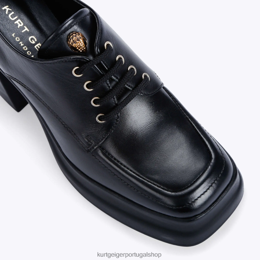 Kurt Geiger mulheres Londres com salto alto e cadarço 8J6X00404 preto | calçados
