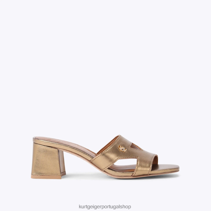 Kurt Geiger mulheres bloco odina de Londres 8J6X00446 ouro | calçados