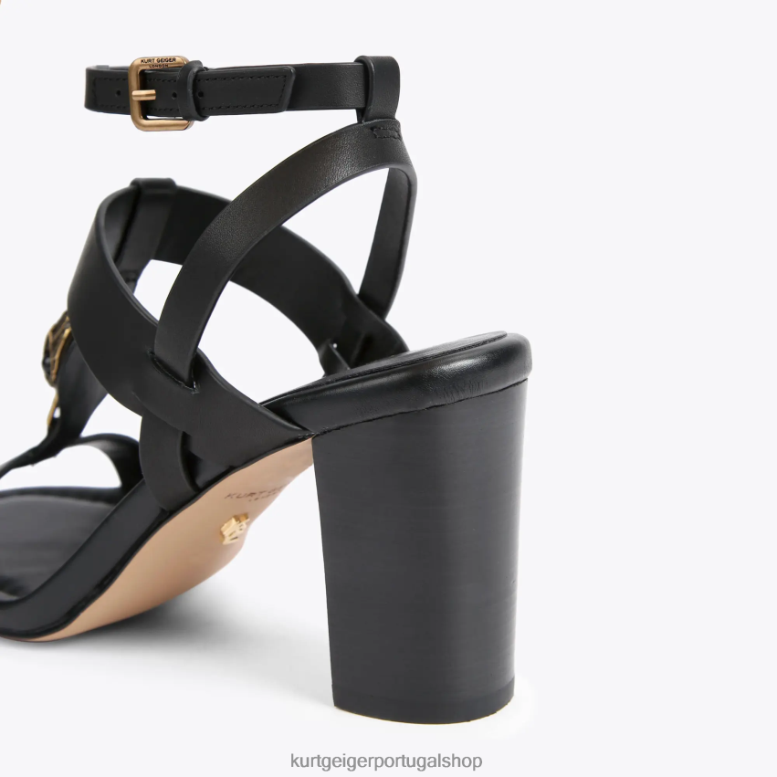 Kurt Geiger mulheres bloco t-bar de londres hampton 8J6X00338 preto | calçados