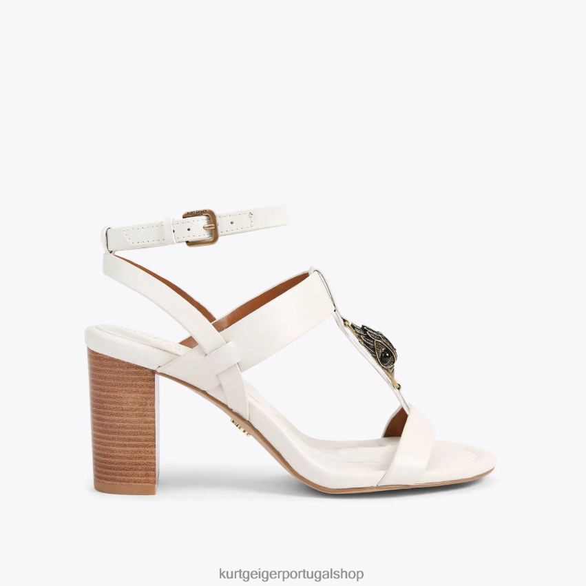 Kurt Geiger mulheres bloco t-bar de londres hampton 8J6X00339 osso | calçados