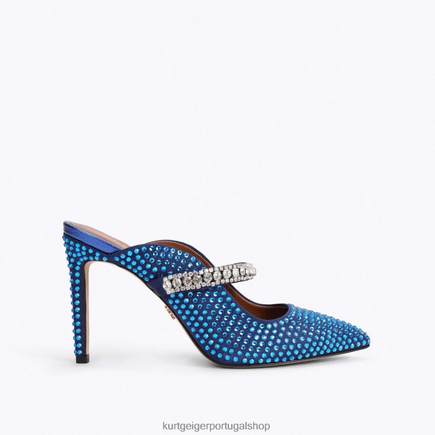 Kurt Geiger mulheres cristal do duque de londres 8J6X00417 azul escuro | calçados