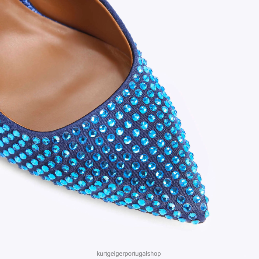 Kurt Geiger mulheres cristal do duque de londres 8J6X00417 azul escuro | calçados