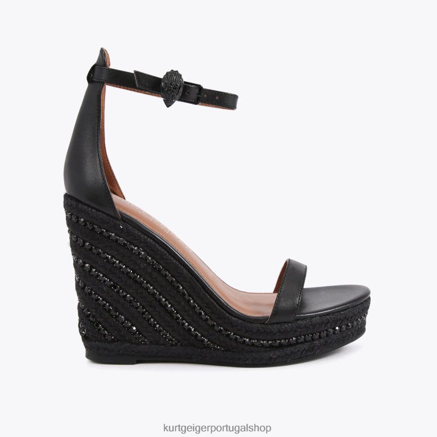 Kurt Geiger mulheres cunha de shoreditch de londres 8J6X00437 preto | calçados