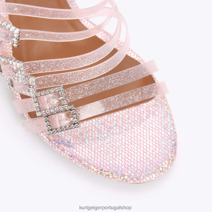Kurt Geiger mulheres mule de vinil londres pierra 8J6X00380 Rosa pálido | calçados