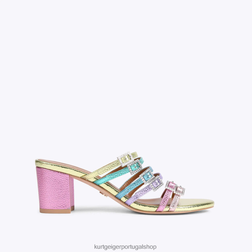 Kurt Geiger mulheres mule londres pierra block 8J6X00192 combinação de metal | calçados