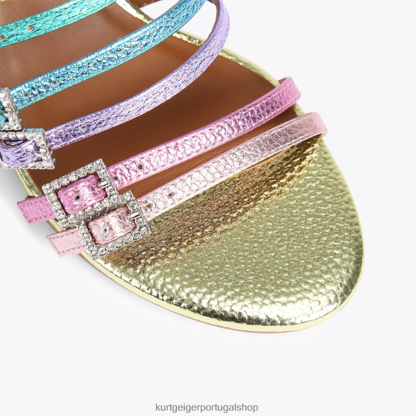 Kurt Geiger mulheres mule londres pierra block 8J6X00192 combinação de metal | calçados