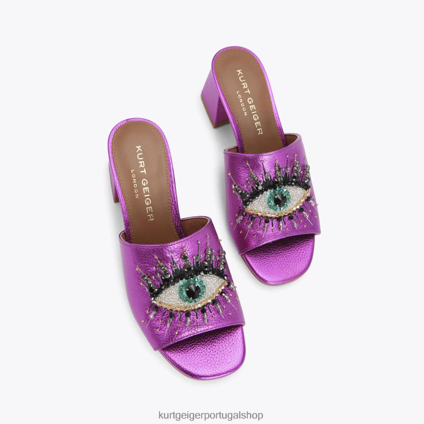 Kurt Geiger mulheres olho de bloco de azeitona de Londres 8J6X00666 Fushia | calçados