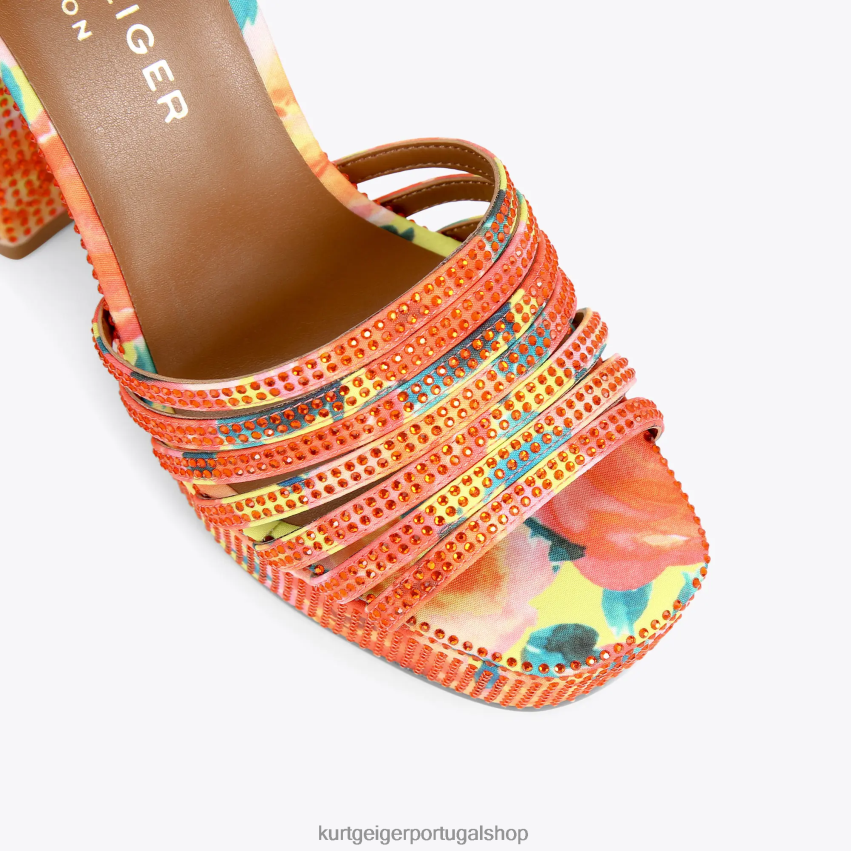 Kurt Geiger mulheres plataforma de amarrar no tornozelo londres pierra 8J6X00288 laranja | calçados