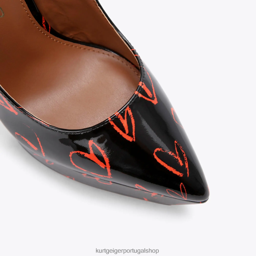 Kurt Geiger mulheres quadra da plataforma shoreditch em londres 8J6X00408 preto vermelho | calçados