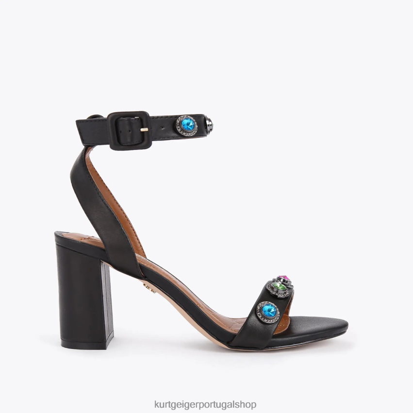 Kurt Geiger mulheres sandália bloco octavia londres 8J6X00381 combinação preta | calçados