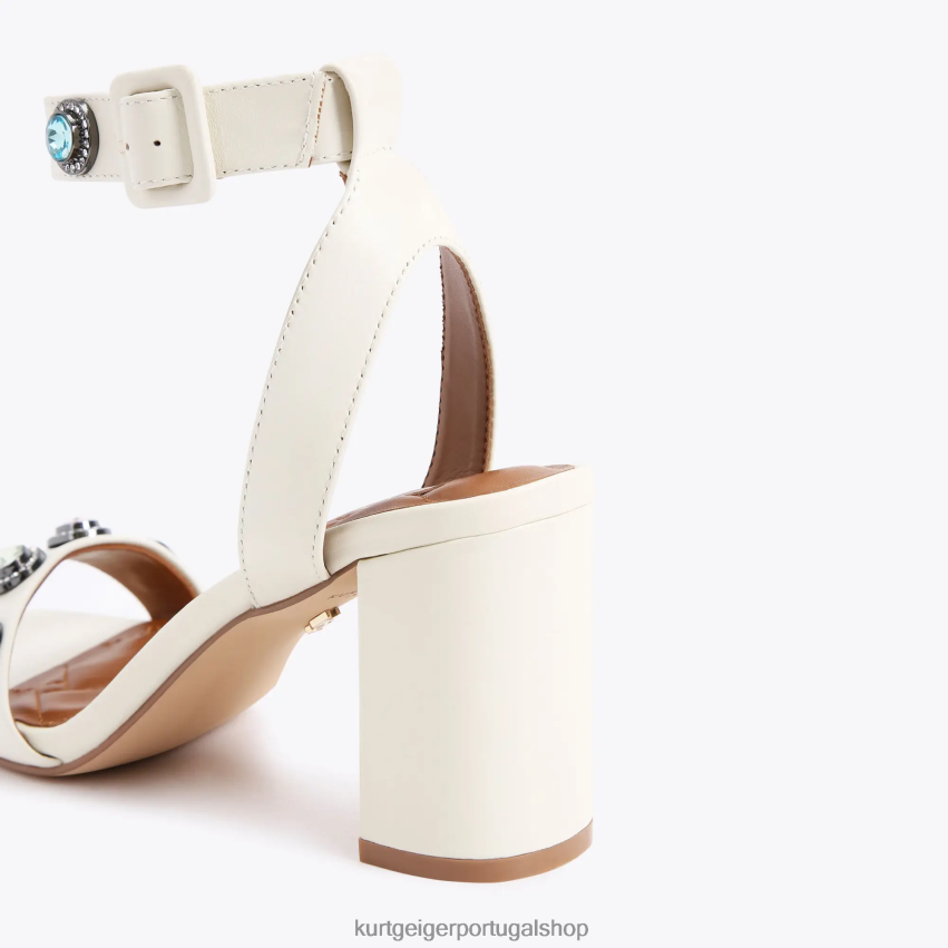 Kurt Geiger mulheres sandália bloco octavia londres 8J6X00676 combinação óssea | calçados