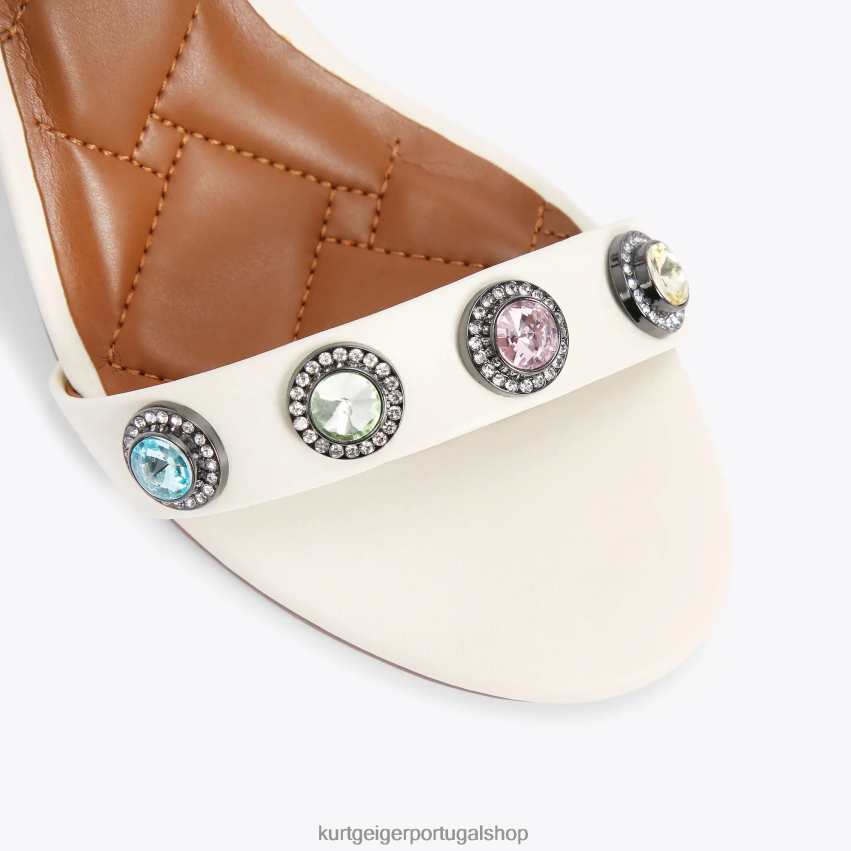 Kurt Geiger mulheres sandália bloco octavia londres 8J6X00676 combinação óssea | calçados