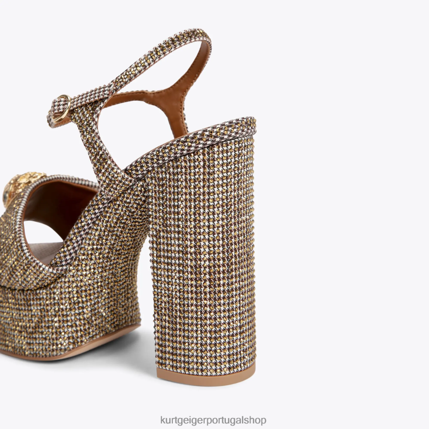 Kurt Geiger mulheres sandália plataforma londres kensington 8J6X00334 bege | calçados