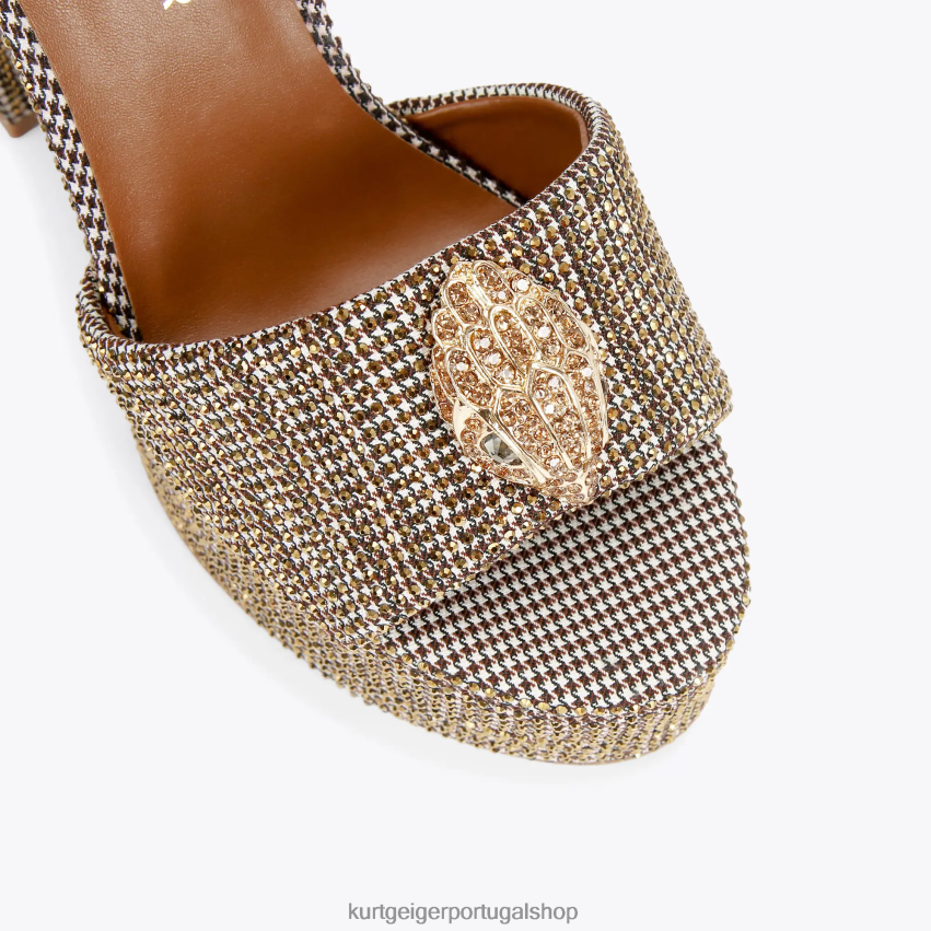 Kurt Geiger mulheres sandália plataforma londres kensington 8J6X00334 bege | calçados