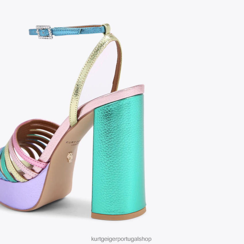 Kurt Geiger mulheres sandália plataforma pierra londrina 8J6X00176 combinação de metal | calçados