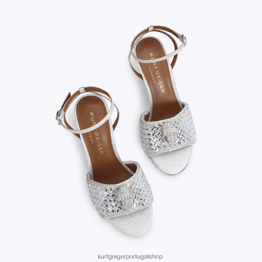 Kurt Geiger mulheres sandalia londres kensington 8J6X00412 combinação de prata | calçados