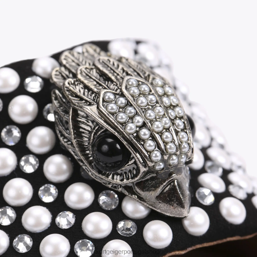 Kurt Geiger mulheres sandalia londres kensington 8J6X00420 Preto branco | calçados