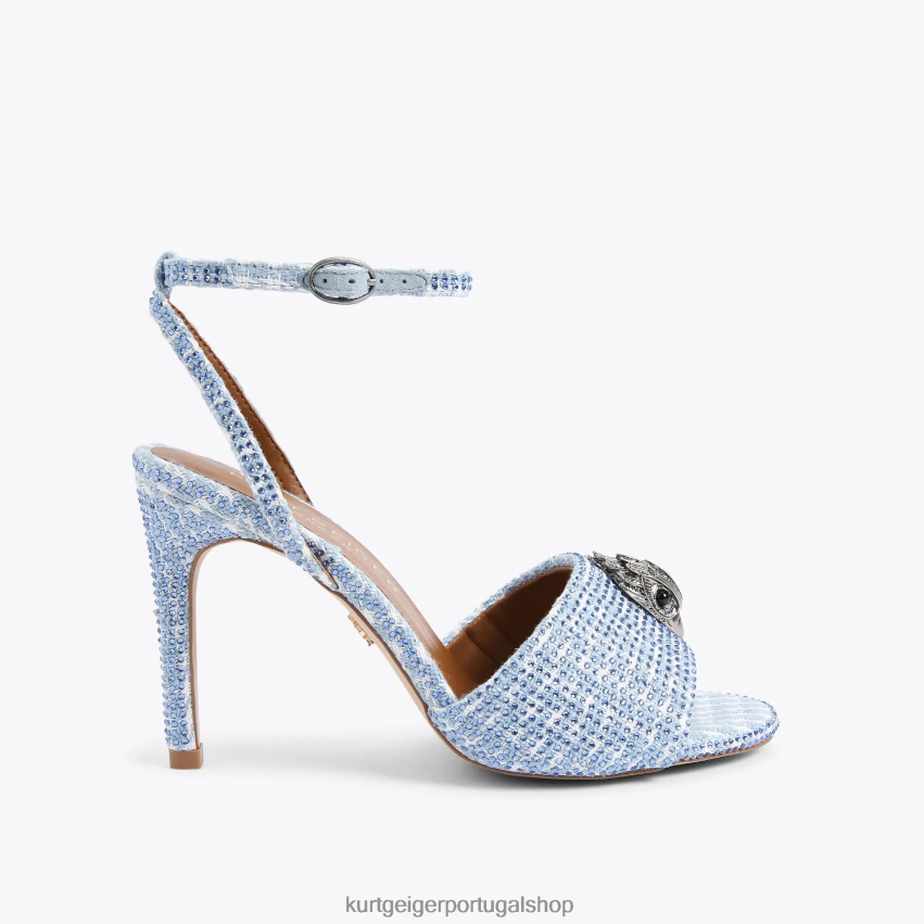 Kurt Geiger mulheres sandalia londres kensington 8J6X00670 meio azul | calçados