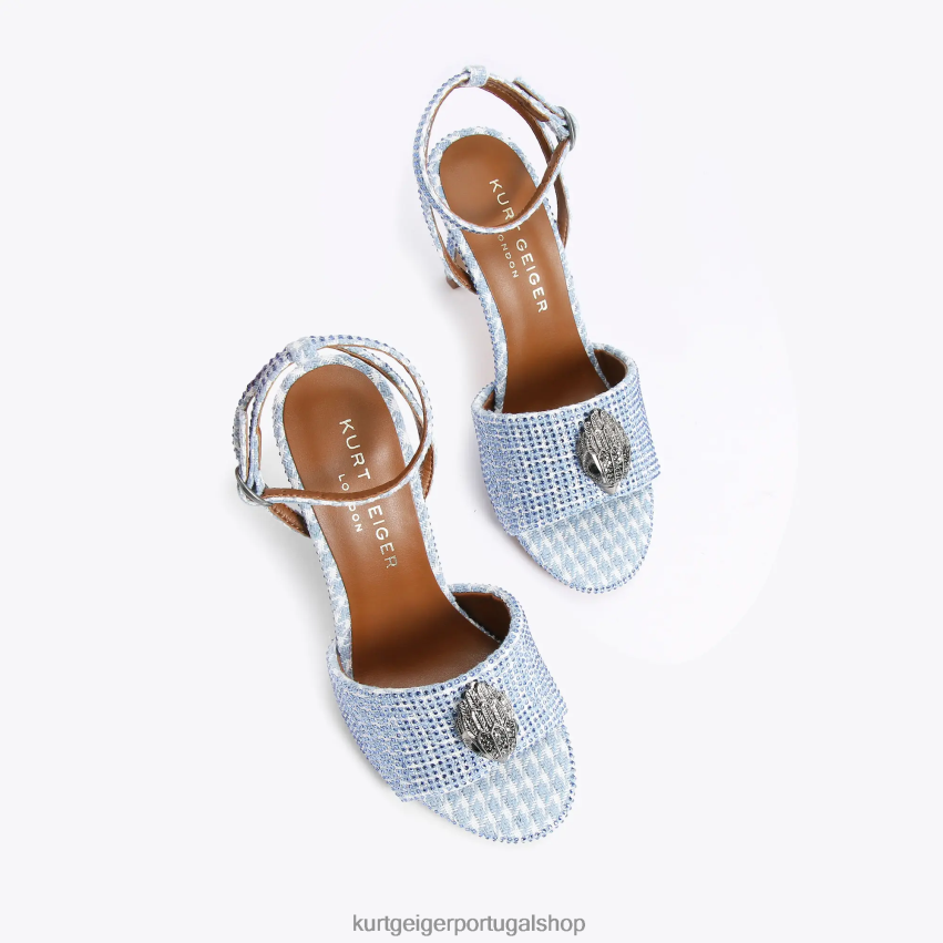 Kurt Geiger mulheres sandalia londres kensington 8J6X00670 meio azul | calçados