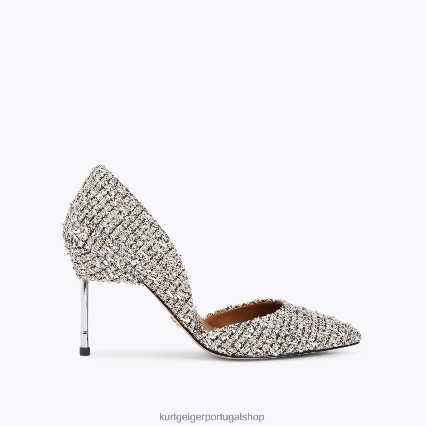 Kurt Geiger mulheres título de Londres 90 8J6X00421 combinação de prata | calçados