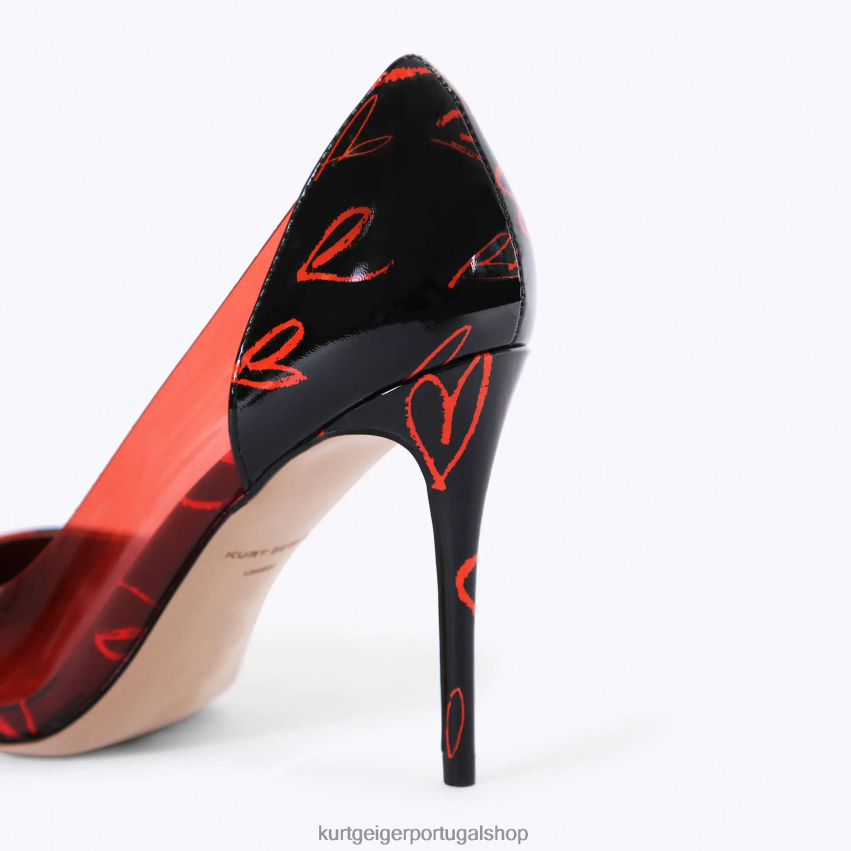 Kurt Geiger mulheres vinil londres belgravia 8J6X00664 preto vermelho | calçados