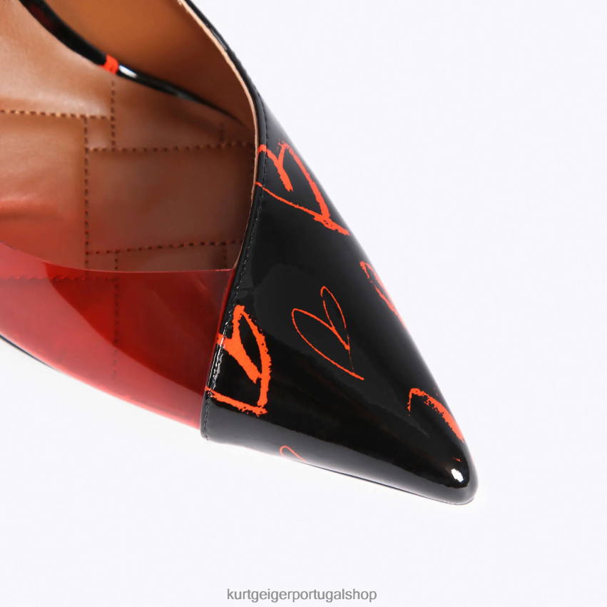 Kurt Geiger mulheres vinil londres belgravia 8J6X00664 preto vermelho | calçados