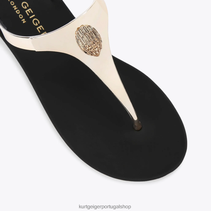 Kurt Geiger mulheres Londres Maddison T-Bar 8J6X00429 ouro | calçados