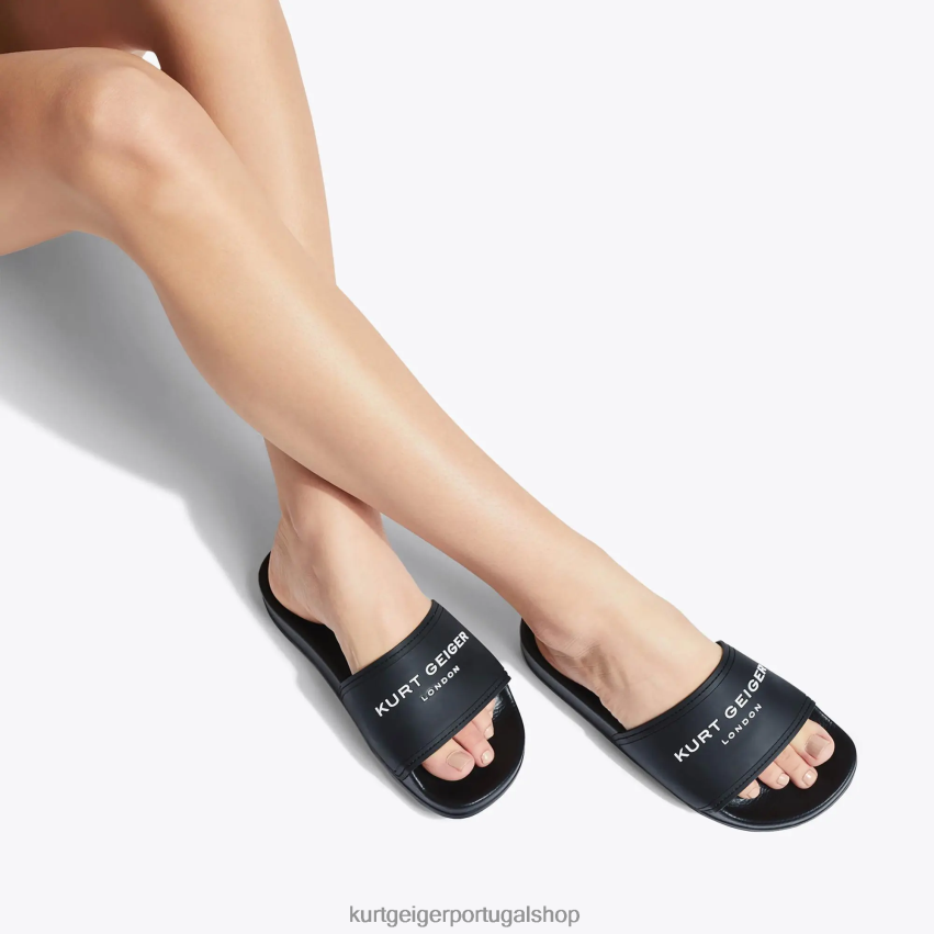 Kurt Geiger mulheres controle deslizante de piscina kgl de Londres 8J6X00454 preto | calçados