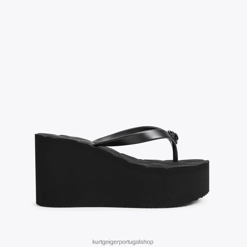 Kurt Geiger mulheres cunha de chinelo londres kensington 8J6X00434 preto | calçados