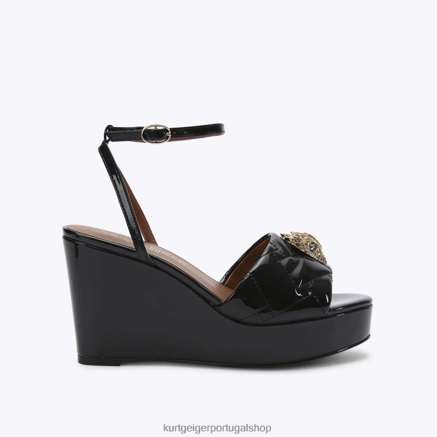 Kurt Geiger mulheres cunha de londres kensington 8J6X00346 preto | calçados