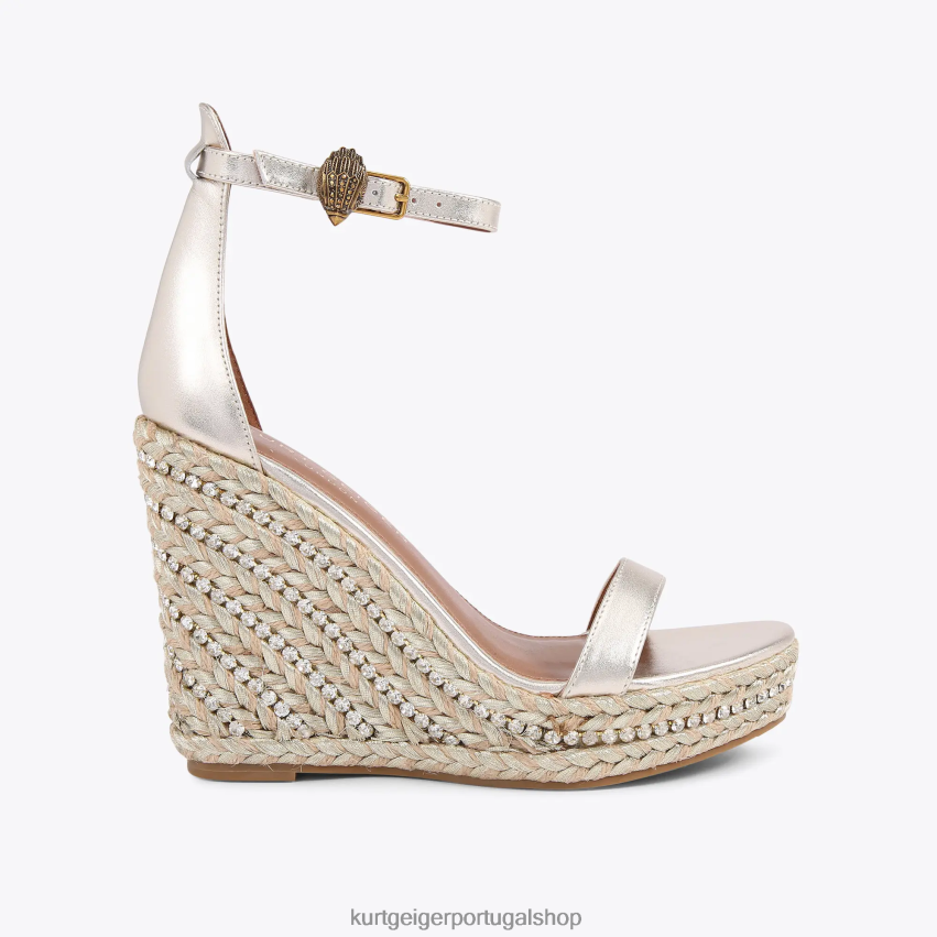 Kurt Geiger mulheres cunha de shoreditch de londres 8J6X00438 ouro | calçados