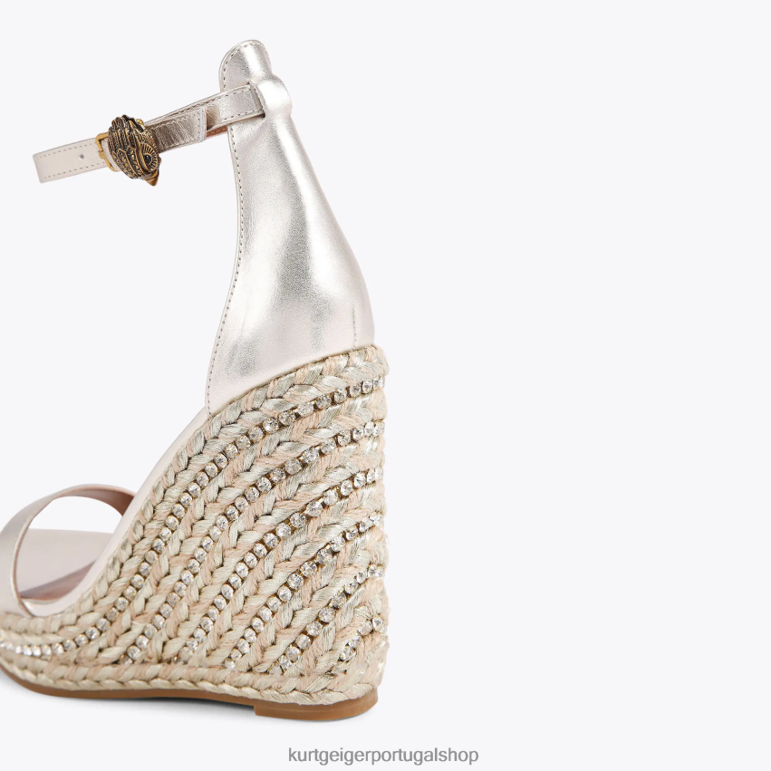 Kurt Geiger mulheres cunha de shoreditch de londres 8J6X00438 ouro | calçados