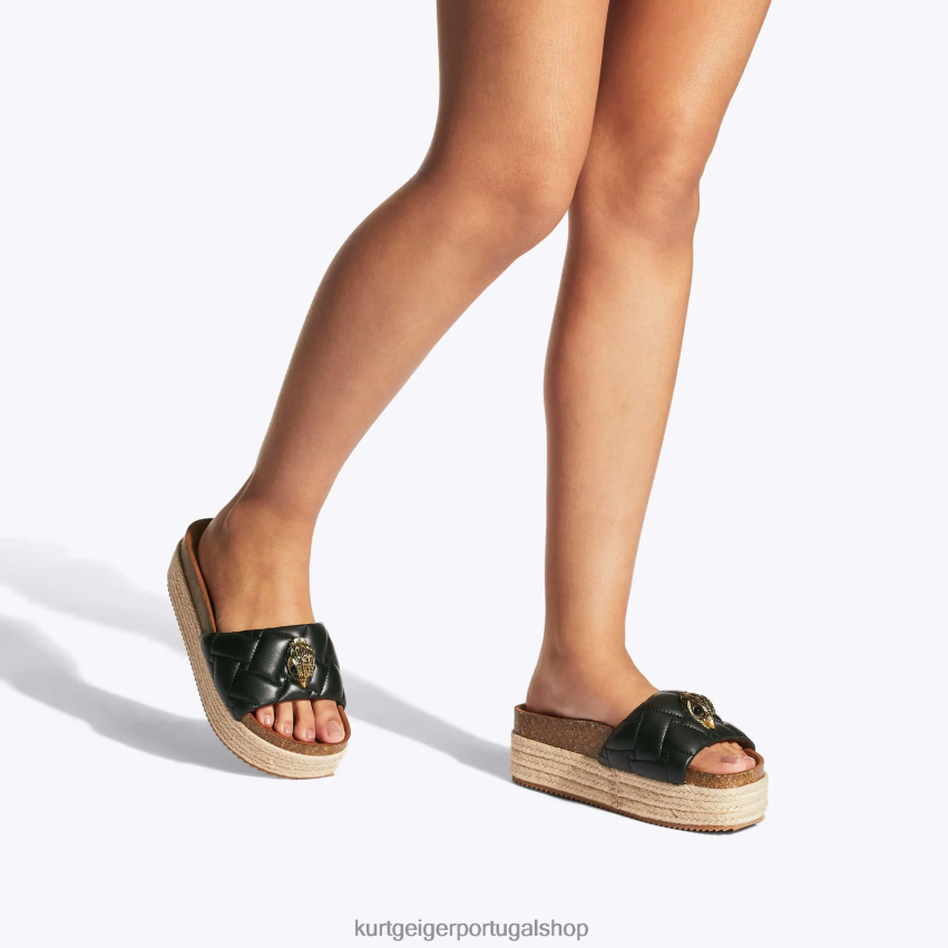 Kurt Geiger mulheres forma plana londres kensington 8J6X00439 preto | calçados