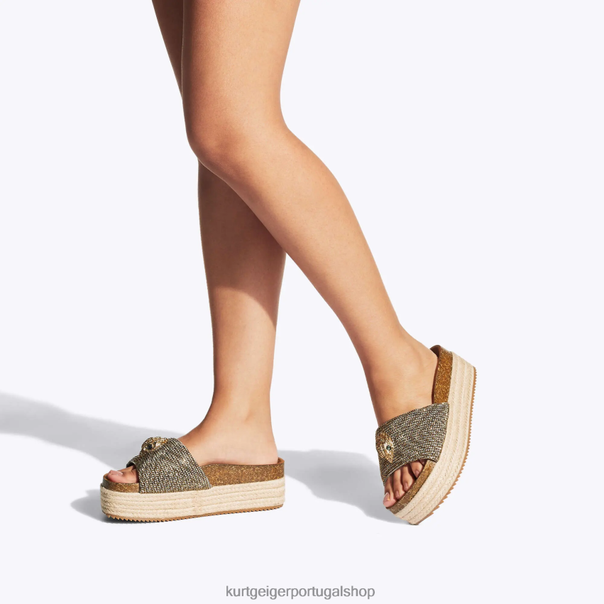 Kurt Geiger mulheres forma plana londres kensington 8J6X00440 bege | calçados