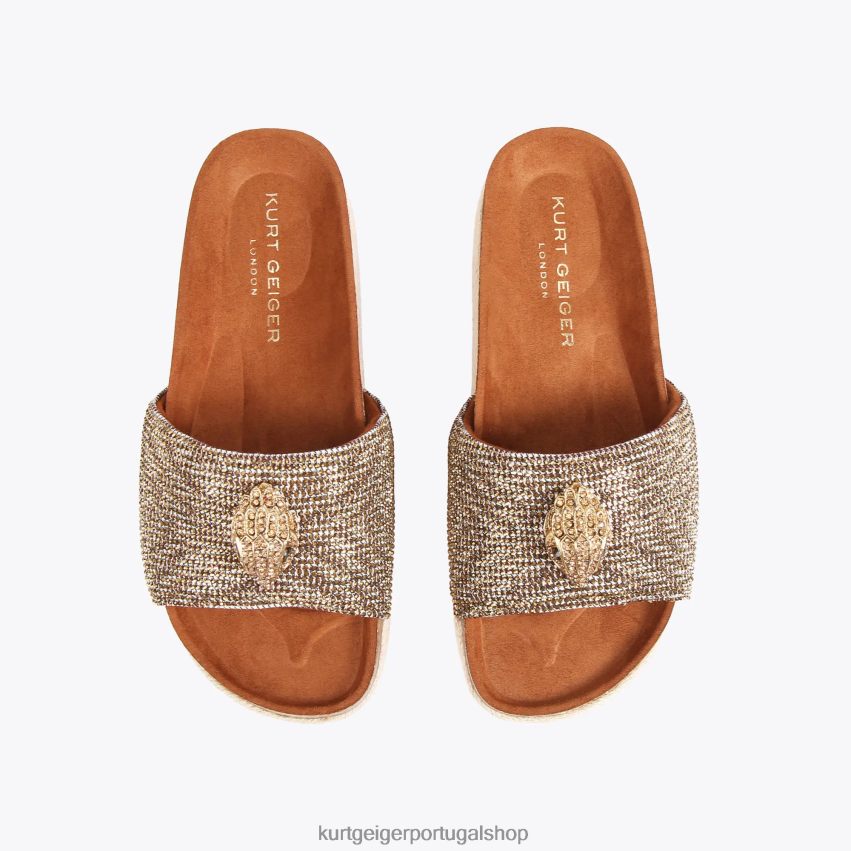 Kurt Geiger mulheres forma plana londres kensington 8J6X00440 bege | calçados