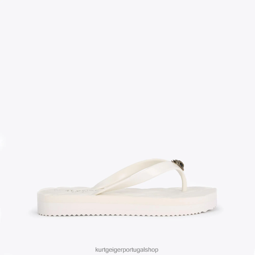 Kurt Geiger mulheres londres kensington q flip-flop 8J6X00450 osso | calçados